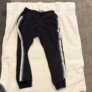 Tea Collection Black Joggers with Gray Stripes